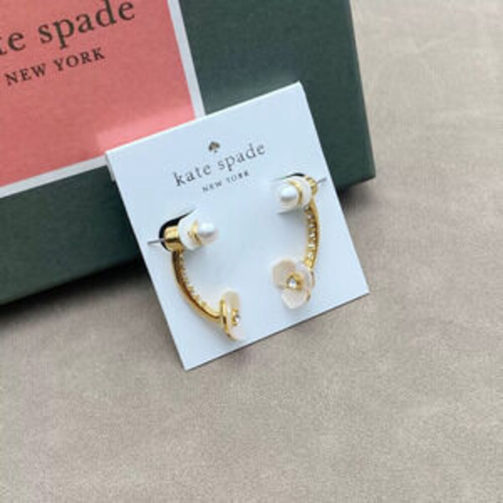 kate spade Floral Cross Earrings Small Sparkle Studs Temperament Earrings